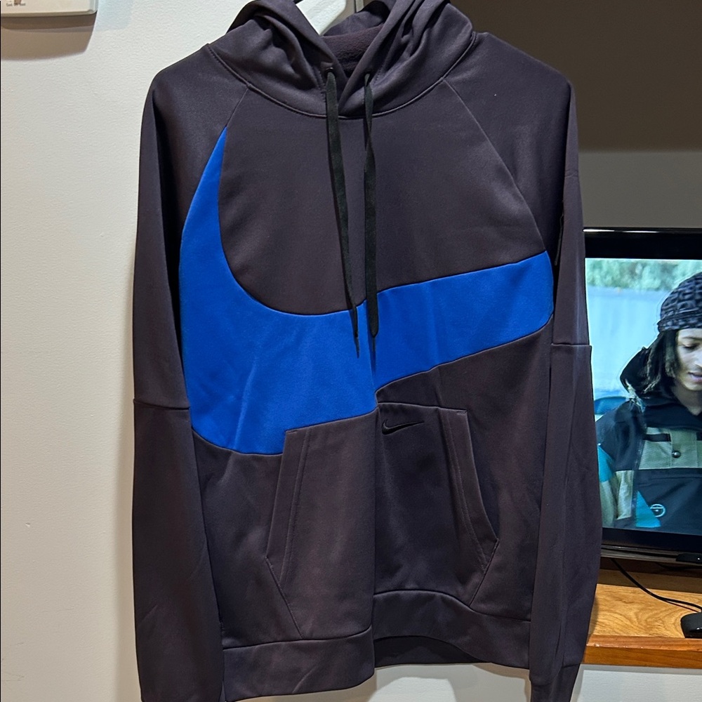 Men's Black and Blue Hoodie